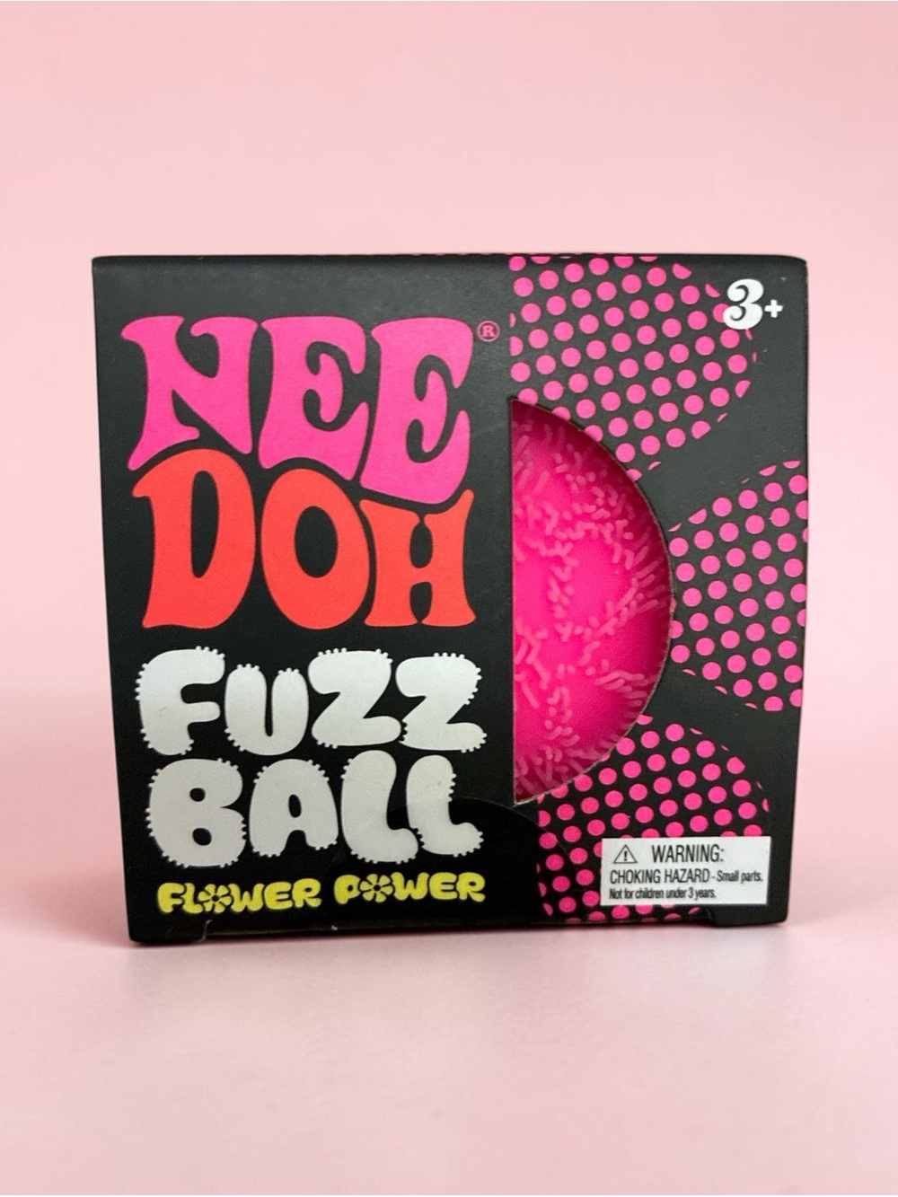 NeeDoh Fuzz Ball Flower Power Pink Sensory Stress Ball